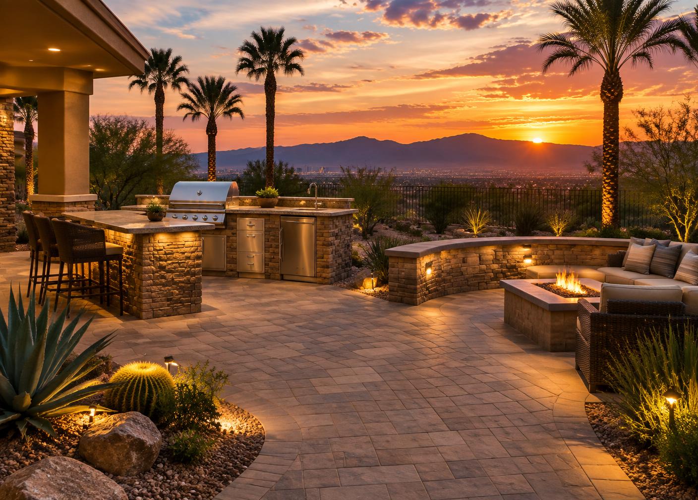 Illustrative example of outdoor living & barbecues in Las Vegas